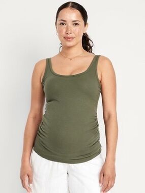 Old Navy Olive Scoop Neck Maternity Tank